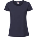 Navy - Front - Fruit Of The Loom Womens-Ladies Fit Ringspun Premium Tshirt