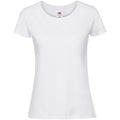 White - Front - Fruit Of The Loom Womens-Ladies Fit Ringspun Premium Tshirt