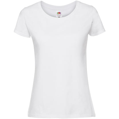White - Front - Fruit Of The Loom Womens-Ladies Fit Ringspun Premium Tshirt
