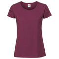 Burgundy - Front - Fruit Of The Loom Womens-Ladies Fit Ringspun Premium Tshirt