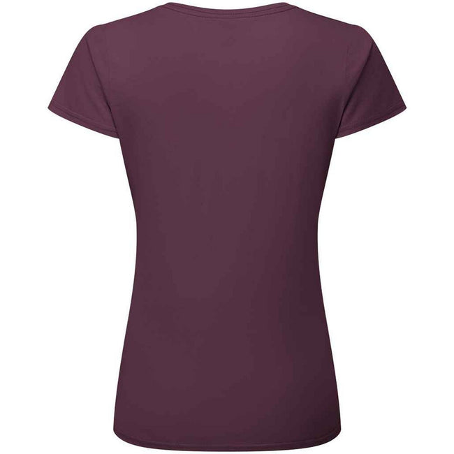 Dark Plum - Back - Fruit Of The Loom Womens-Ladies Fit Ringspun Premium Tshirt