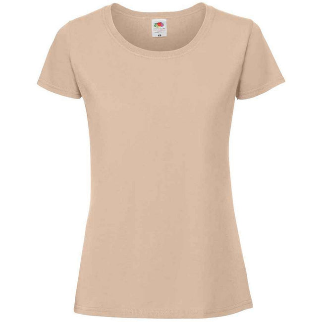 Desert Sand - Front - Fruit Of The Loom Womens-Ladies Fit Ringspun Premium Tshirt