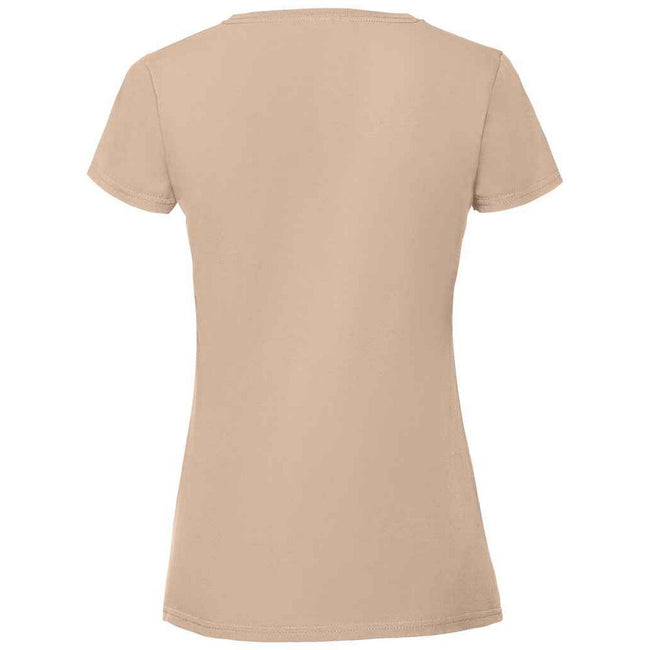 Desert Sand - Back - Fruit Of The Loom Womens-Ladies Fit Ringspun Premium Tshirt