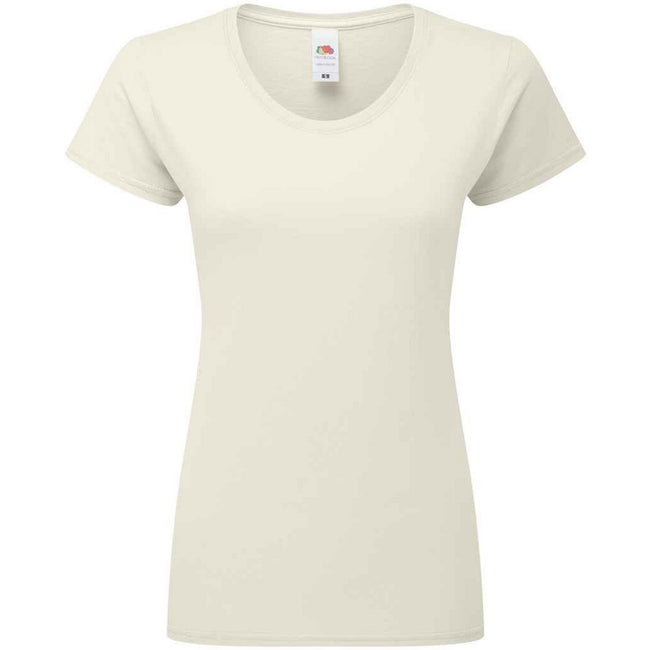 Natural - Front - Fruit Of The Loom Womens-Ladies Fit Ringspun Premium Tshirt