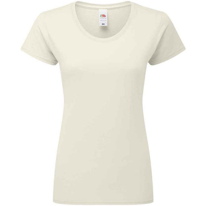 Natural - Front - Fruit Of The Loom Womens-Ladies Fit Ringspun Premium Tshirt