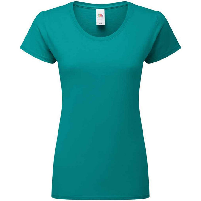 Ocean Teal - Front - Fruit Of The Loom Womens-Ladies Fit Ringspun Premium Tshirt