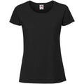 Black - Front - Fruit Of The Loom Womens-Ladies Fit Ringspun Premium Tshirt