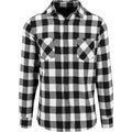Black - White - Front - Build Your Brand Mens Checked Flannel Shirt