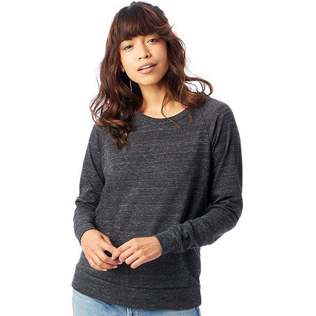Eco Black - Back - Alternative Apparel Womens-Ladies Eco-Jersey Slouchy Pullover