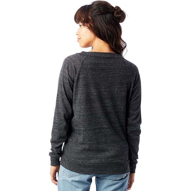 Eco Black - Side - Alternative Apparel Womens-Ladies Eco-Jersey Slouchy Pullover