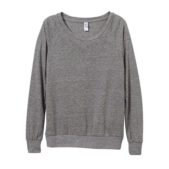 Eco Grey - Front - Alternative Apparel Womens-Ladies Eco-Jersey Slouchy Pullover