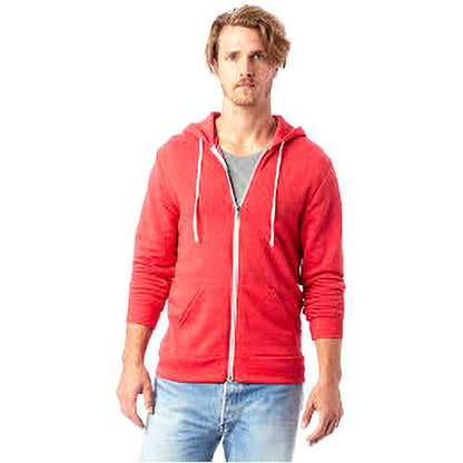 Eco True Red - Back - Alternative Apparel Mens Eco-Fleece Hoodie