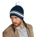 French Navy-White - Back - Beechfield Mens Stadium Beanie