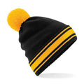 Black-Gold - Front - Beechfield Mens Stadium Beanie
