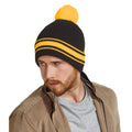 Black-Gold - Back - Beechfield Mens Stadium Beanie