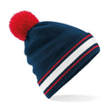 French Navy-Classic Red-White - Front - Beechfield Mens Stadium Beanie