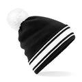 Black-White - Front - Beechfield Mens Stadium Beanie