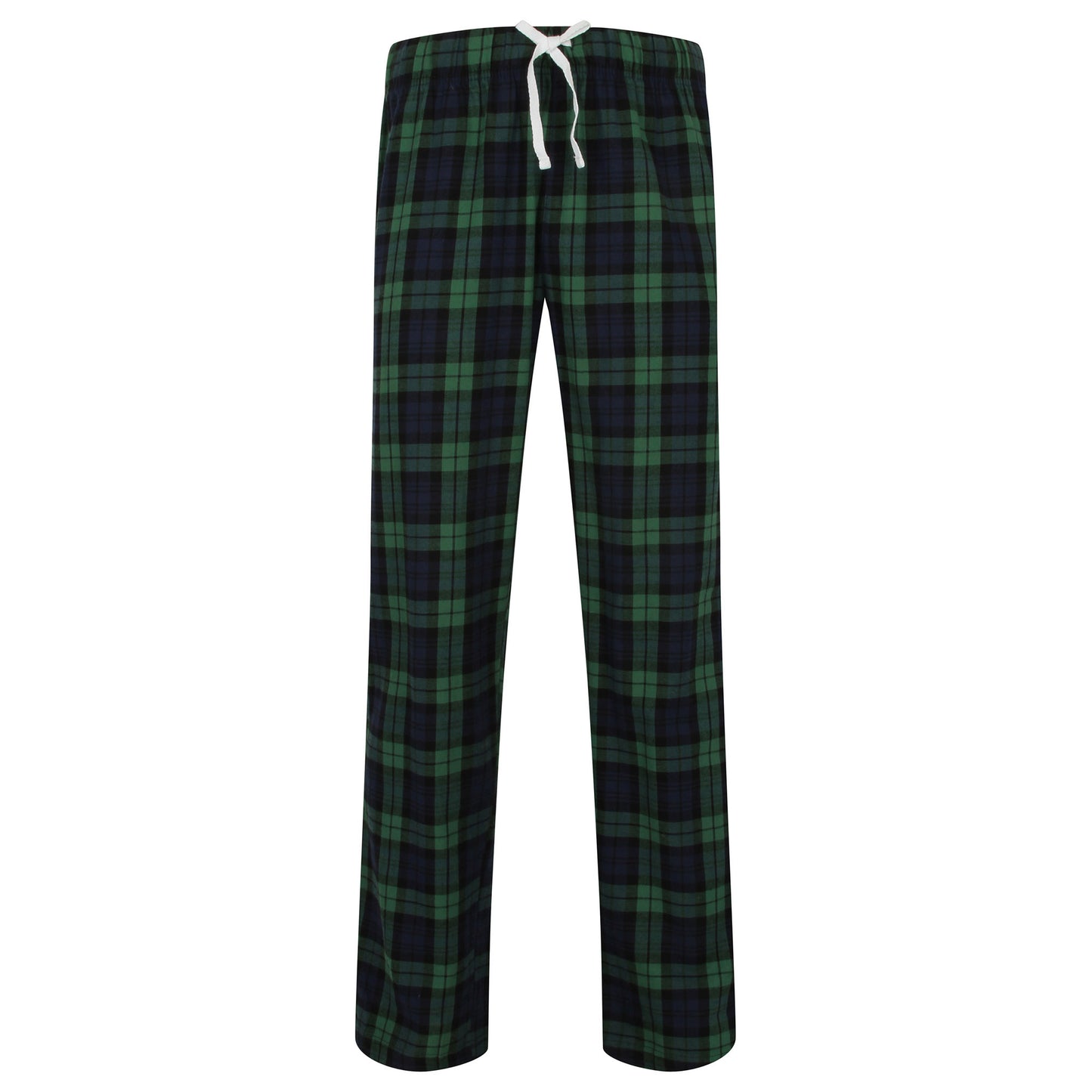 Navy-Green Check - Front - Skinnifit Mens Tartan Lounge Pants