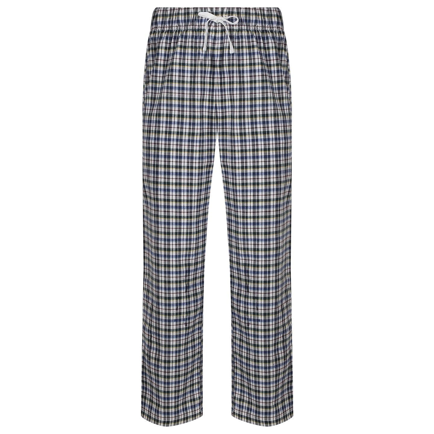 White-Multi Check - Front - Skinnifit Mens Tartan Lounge Pants