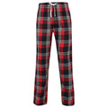 Red-Navy Check - Front - Skinnifit Mens Tartan Lounge Pants