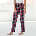 Red-Navy Check - Back - Skinnifit Womens-Ladies Tartan Lounge Pants