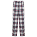 White-Pink Check - Front - Skinnifit Womens-Ladies Tartan Lounge Pants