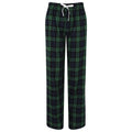 Navy-Green Check - Front - Skinnifit Womens-Ladies Tartan Lounge Pants