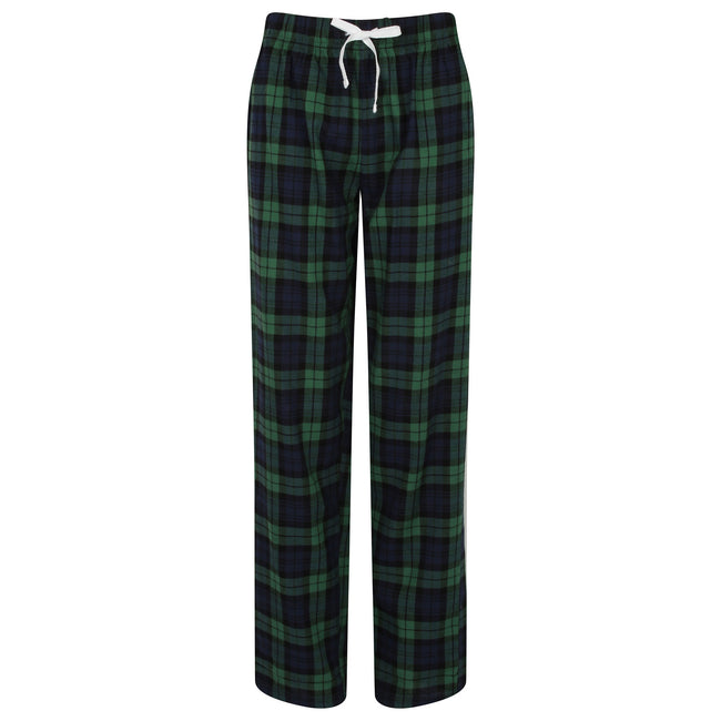 Navy-Green Check - Front - Skinnifit Womens-Ladies Tartan Lounge Pants