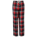 Red-Navy Check - Front - Skinnifit Womens-Ladies Tartan Lounge Pants