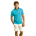 Turquoise - Back - Asquith & Fox Mens Super Smooth Knit Polo Shirt