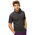 Black Heather - Back - Asquith & Fox Mens Super Smooth Knit Polo Shirt