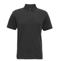 Black Heather - Front - Asquith & Fox Mens Super Smooth Knit Polo Shirt