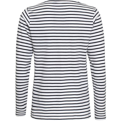 White-Navy - Back - Asquith & Fox Mens Mariniere Coastal Long Sleeve T-Shirt