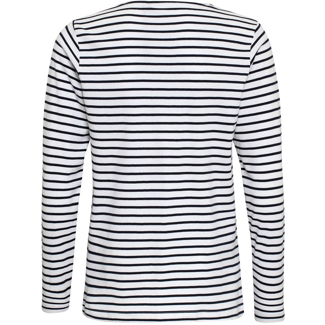 White-Navy - Back - Asquith & Fox Mens Mariniere Coastal Long Sleeve T-Shirt