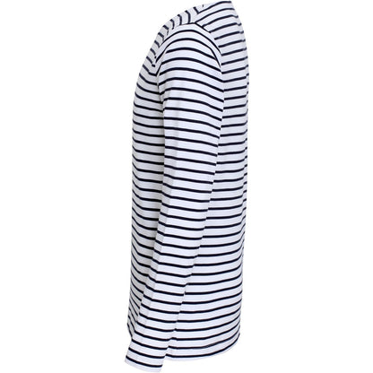 White-Navy - Side - Asquith & Fox Mens Mariniere Coastal Long Sleeve T-Shirt