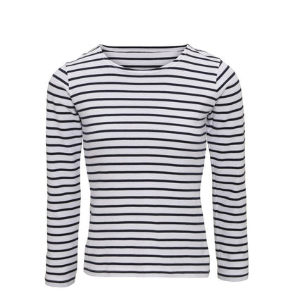White-Navy - Front - Asquith & Fox Womens-Ladies Mariniere Coastal Long Sleeve T-Shirt