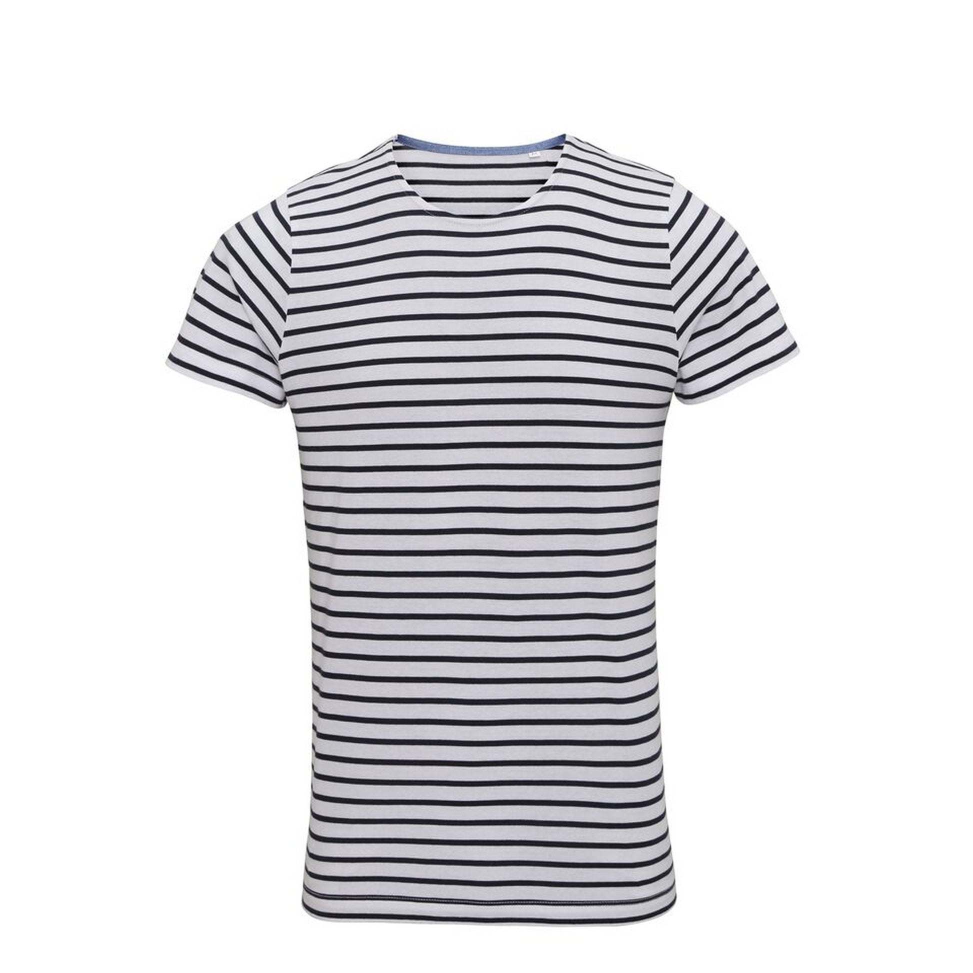 White-Navy - Front - Asquith & Fox Mens Mariniere Coastal Short Sleeve T-Shirt