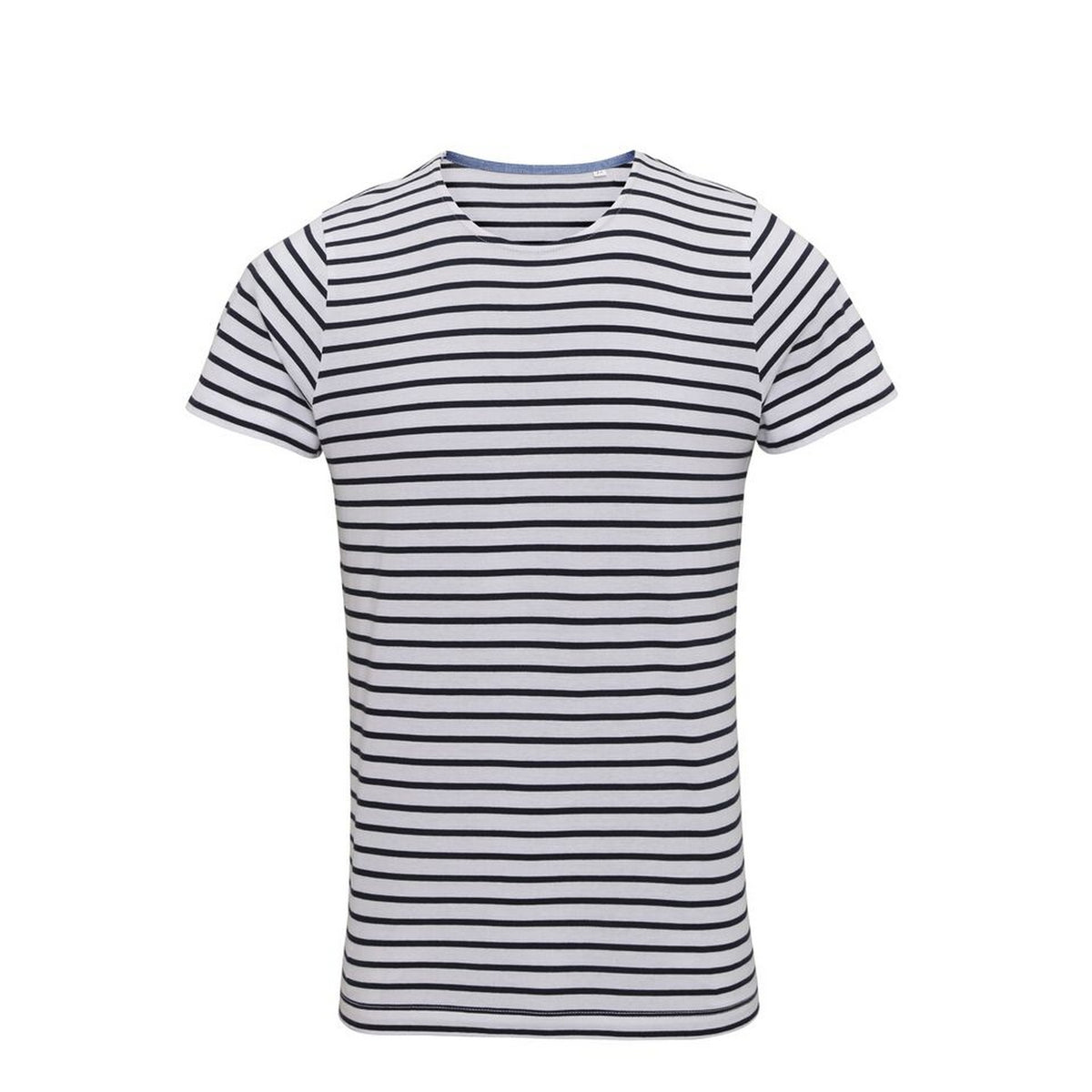White-Navy - Front - Asquith & Fox Mens Mariniere Coastal Short Sleeve T-Shirt