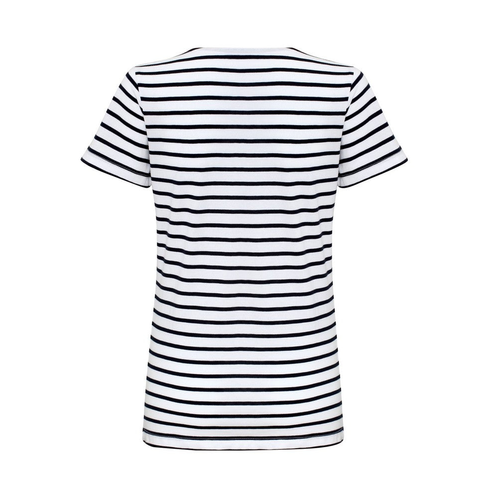 White-Navy - Back - Asquith & Fox Womens-Ladies Mariniere Coastal Short Sleeve T-Shirt