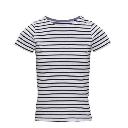 White-Navy - Front - Asquith & Fox Womens-Ladies Mariniere Coastal Short Sleeve T-Shirt