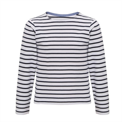 White-Navy - Front - Asquith & Fox Childrens-Kids Mariniere Coastal Long Sleeve T-Shirt