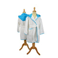 White-Aqua Blue - Front - A&R Towels Childrens-Kids Boyzz & Girlzz Hooded Bathrobe