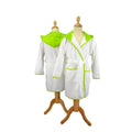 White-Lime Green - Front - A&R Towels Childrens-Kids Boyzz & Girlzz Hooded Bathrobe