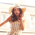 Natural - Side - Beechfield Womens-Ladies Marbella Wide-brimmed Sun Hat