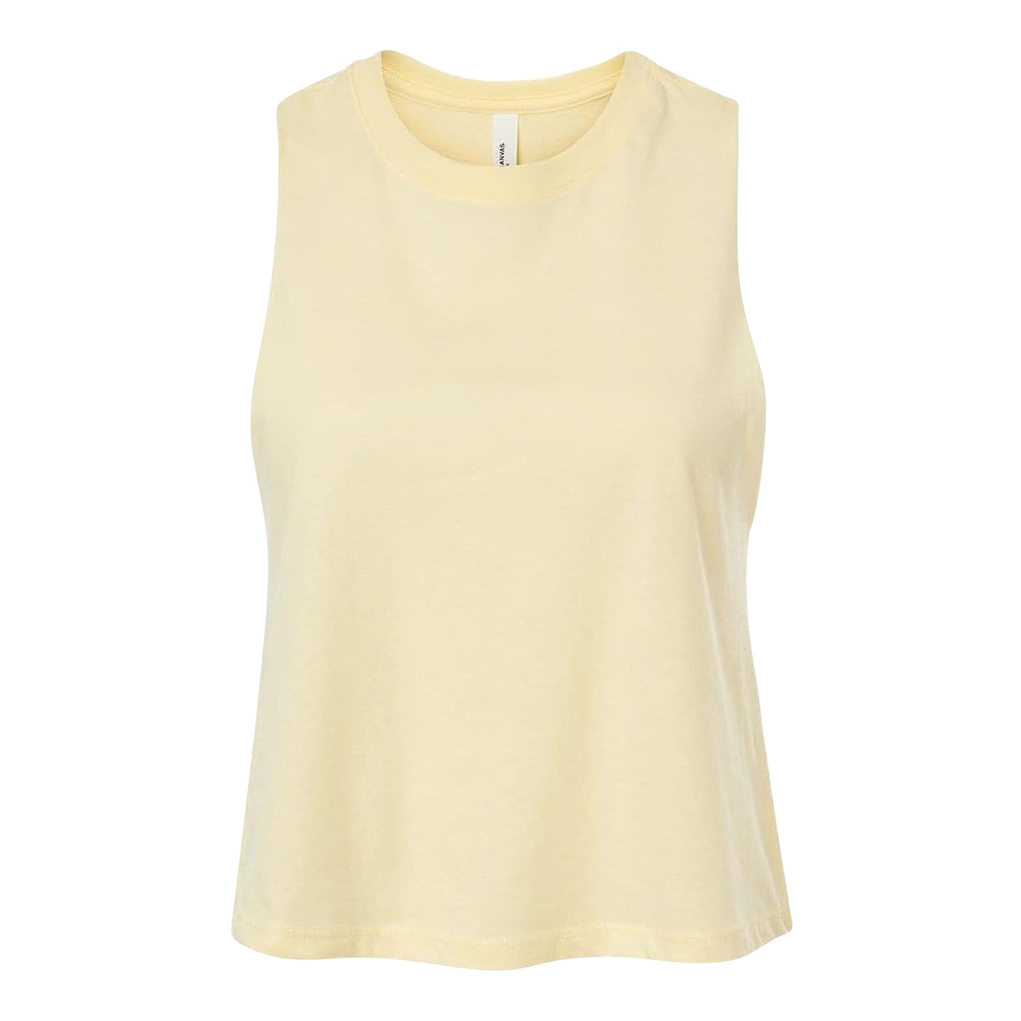French Vanilla Heather - Front - Bella + Canvas Womens-Ladies Racerback Cropped Sleeveless Tank Top