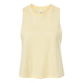 French Vanilla Heather - Front - Bella + Canvas Womens-Ladies Racerback Cropped Sleeveless Tank Top