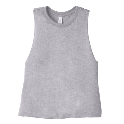 Athletic Heather - Front - Bella + Canvas Womens-Ladies Racerback Cropped Sleeveless Tank Top