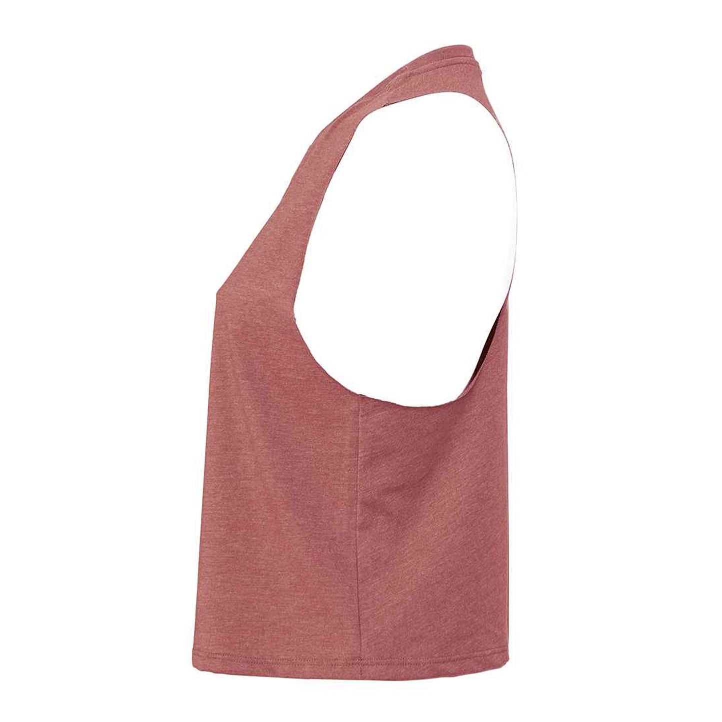Heather Mauve - Side - Bella + Canvas Womens-Ladies Racerback Cropped Sleeveless Tank Top