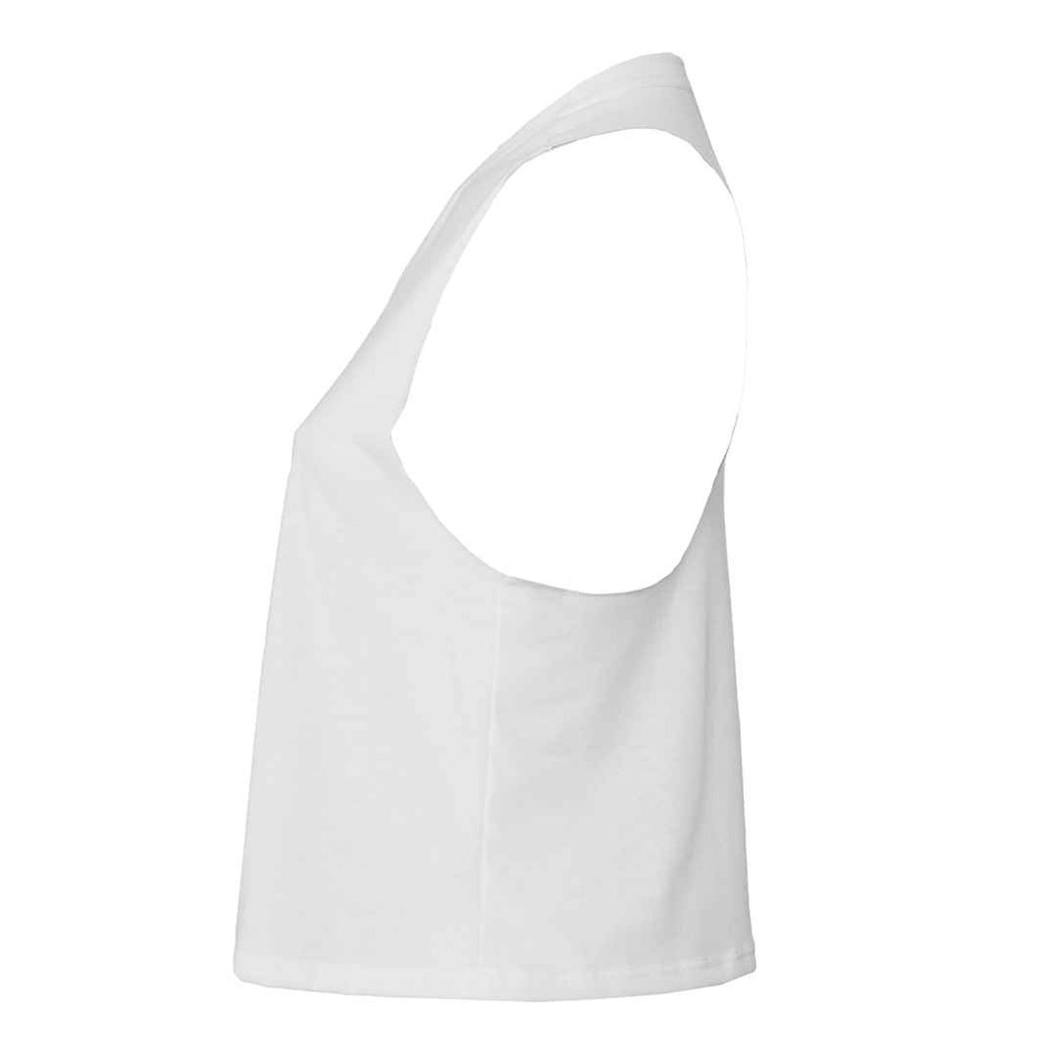 Solid White Blend - Side - Bella + Canvas Womens-Ladies Racerback Cropped Sleeveless Tank Top
