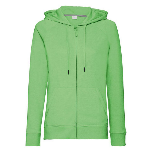 Green Marl - Front - Russell Womens-Ladies HD Zipped Hood Sweatshirt
